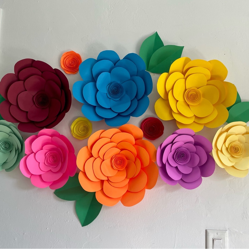 Rainbow Fiesta Paper Flower Backdrop